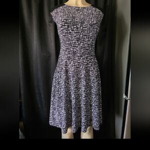 Ralph Lauren Monochrome Textured Midi Dress